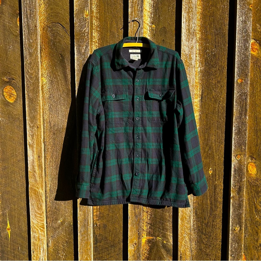 LL Bean Fleece Lined Plaid Jacket